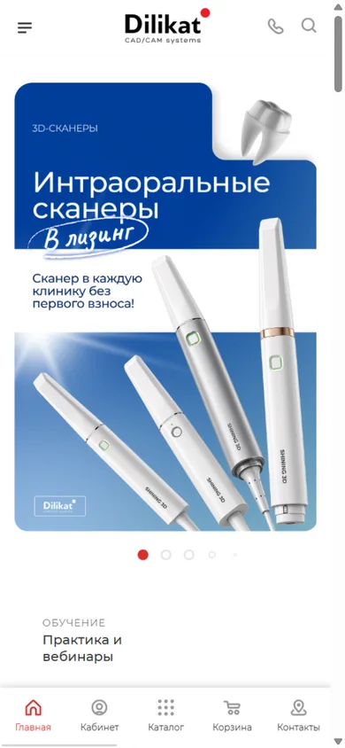 Мобильная версия сайта dilikat.ru